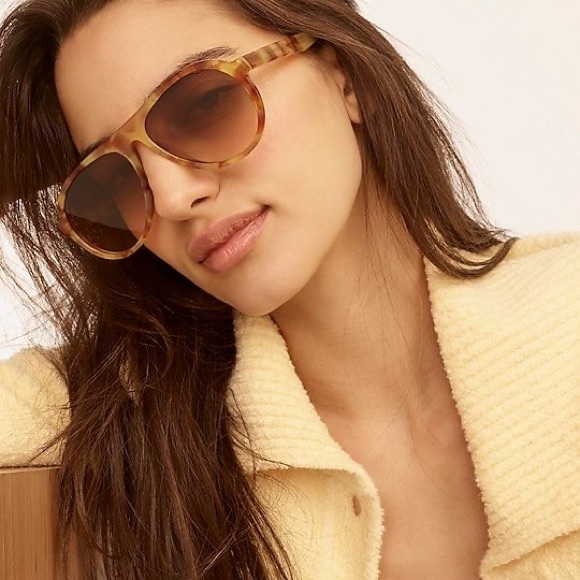 J. Crew Bondi acetate aviator sunglasses in tortoise shell nwt - Picture 1 of 11